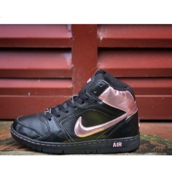 Nike Air Women Sz 8.5 Black Pink Metallic Swoosh High Top Athletic Sneaker Shoes - Picture 10 of 10